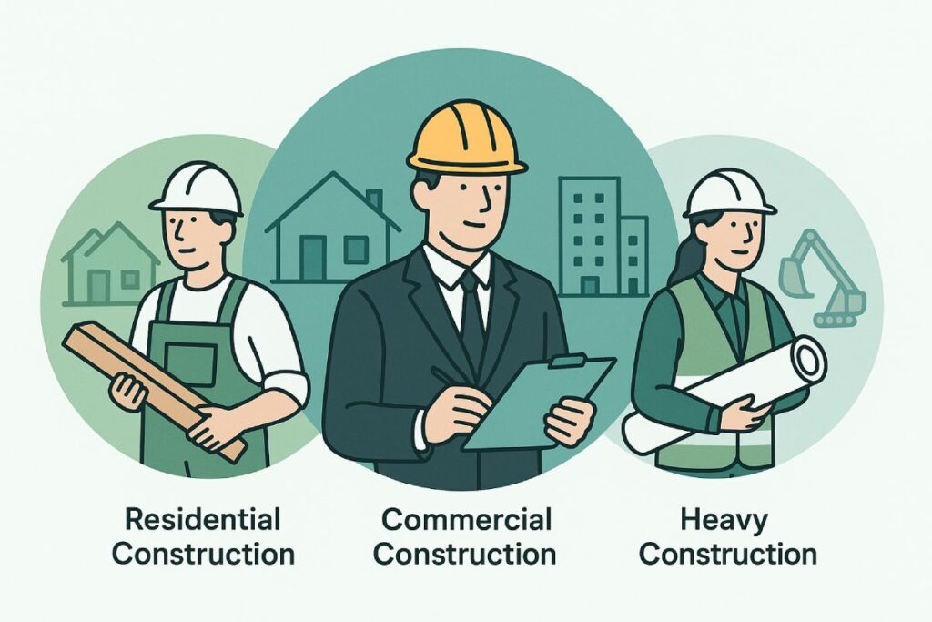 Visual breakdown of construction industry types