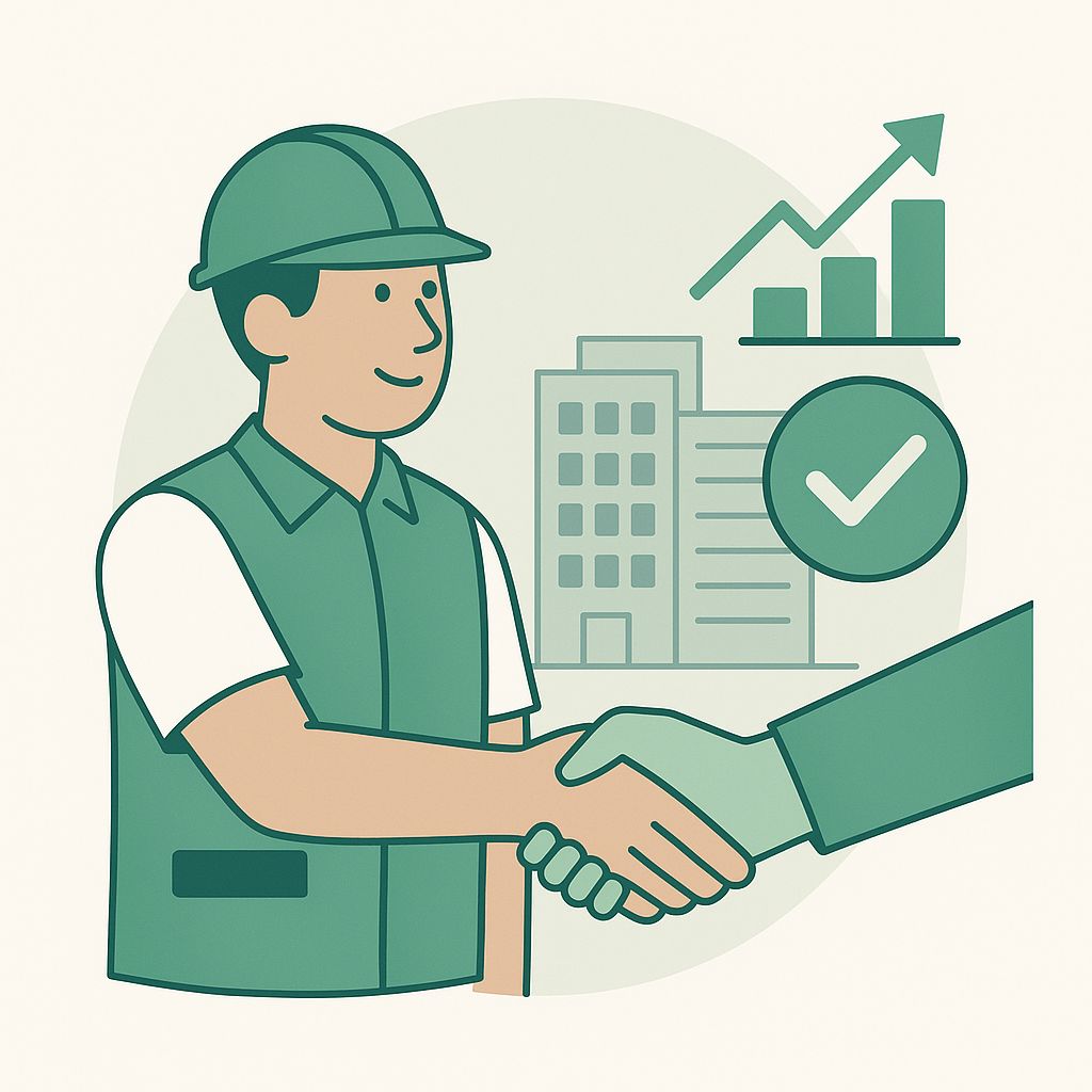 Agreement symbolizing growth and efficiency