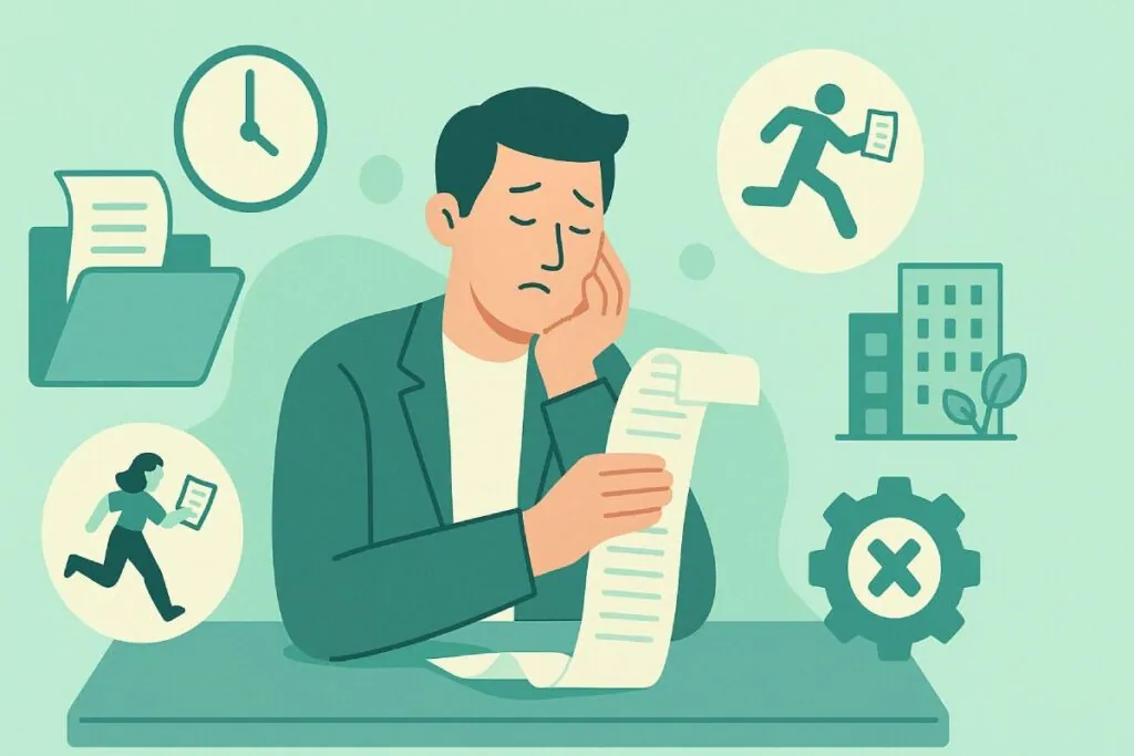 Manual receipt handling causing workplace delays