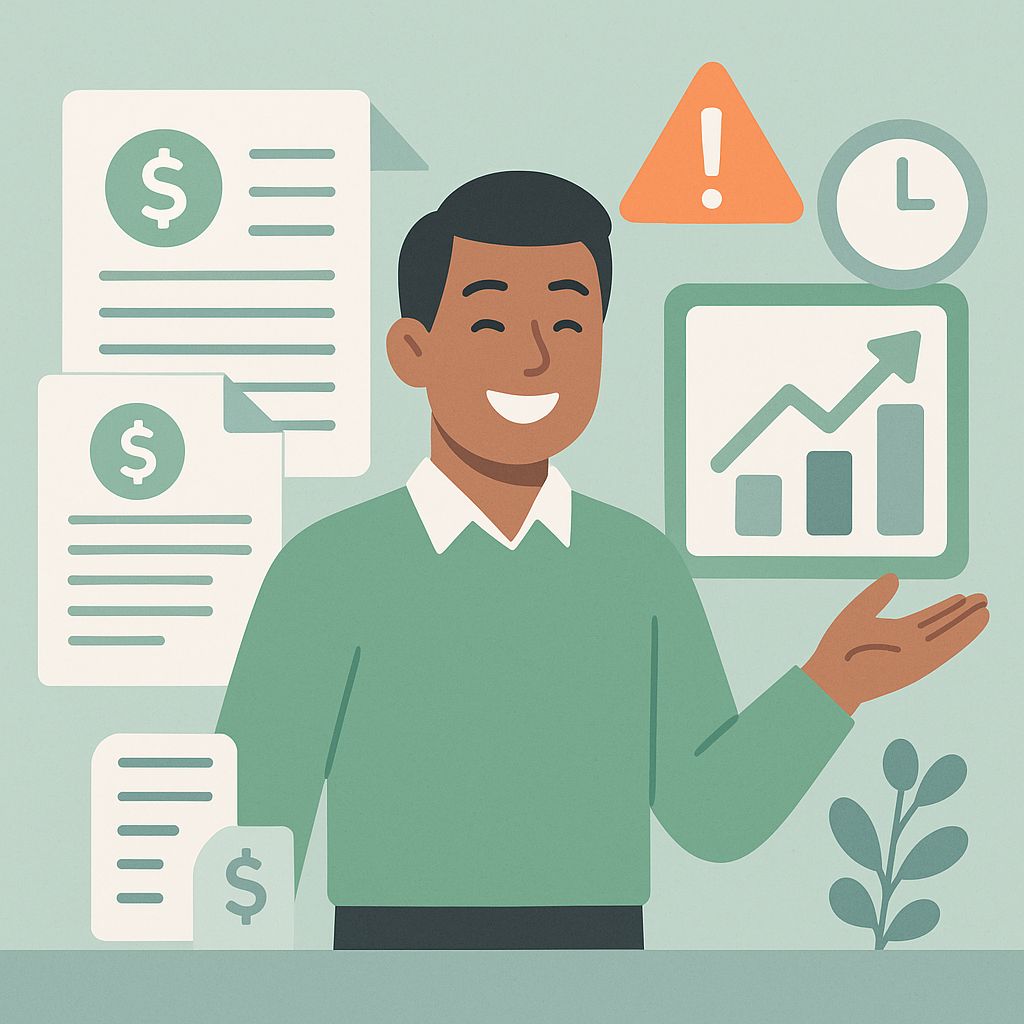 Financial presenter highlighting reporting inefficiencies