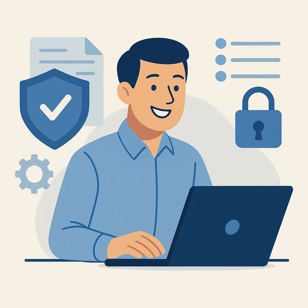 Smiling user managing secure AP systems