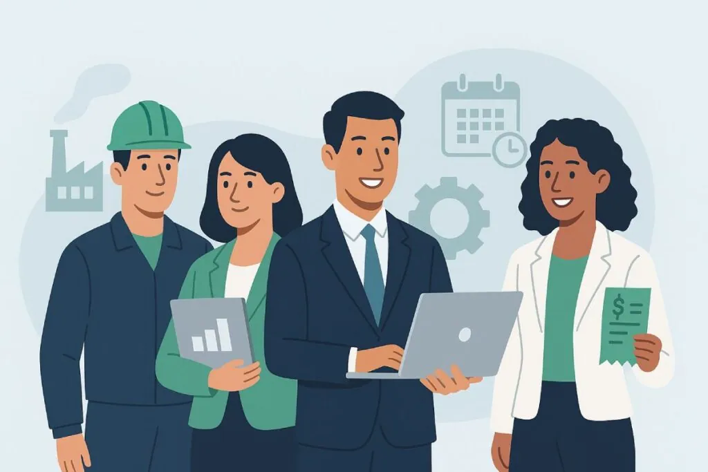 Team discusses industry-specific financial solutions