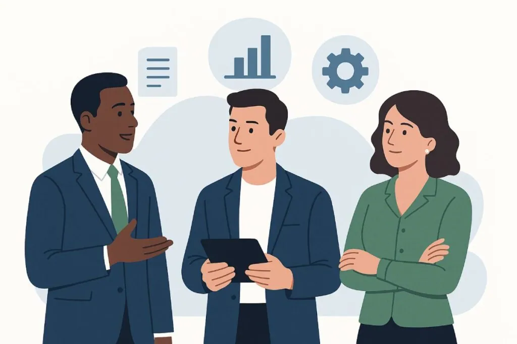 Professionals review pricing and investment considerations