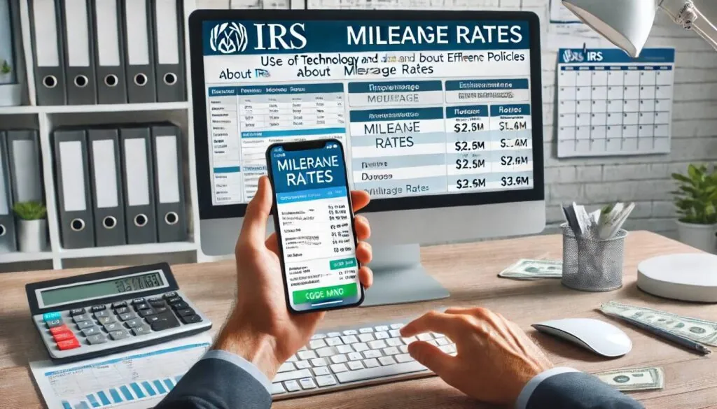 Employee tracking mileage, using technology