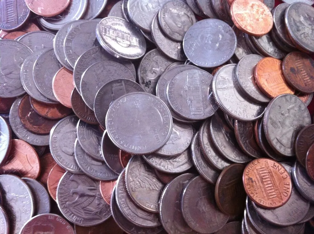 coins, money, change