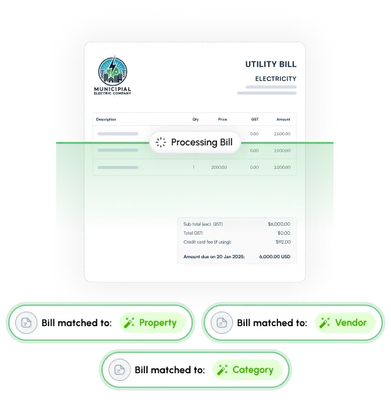 Automated utility bill processing and matching