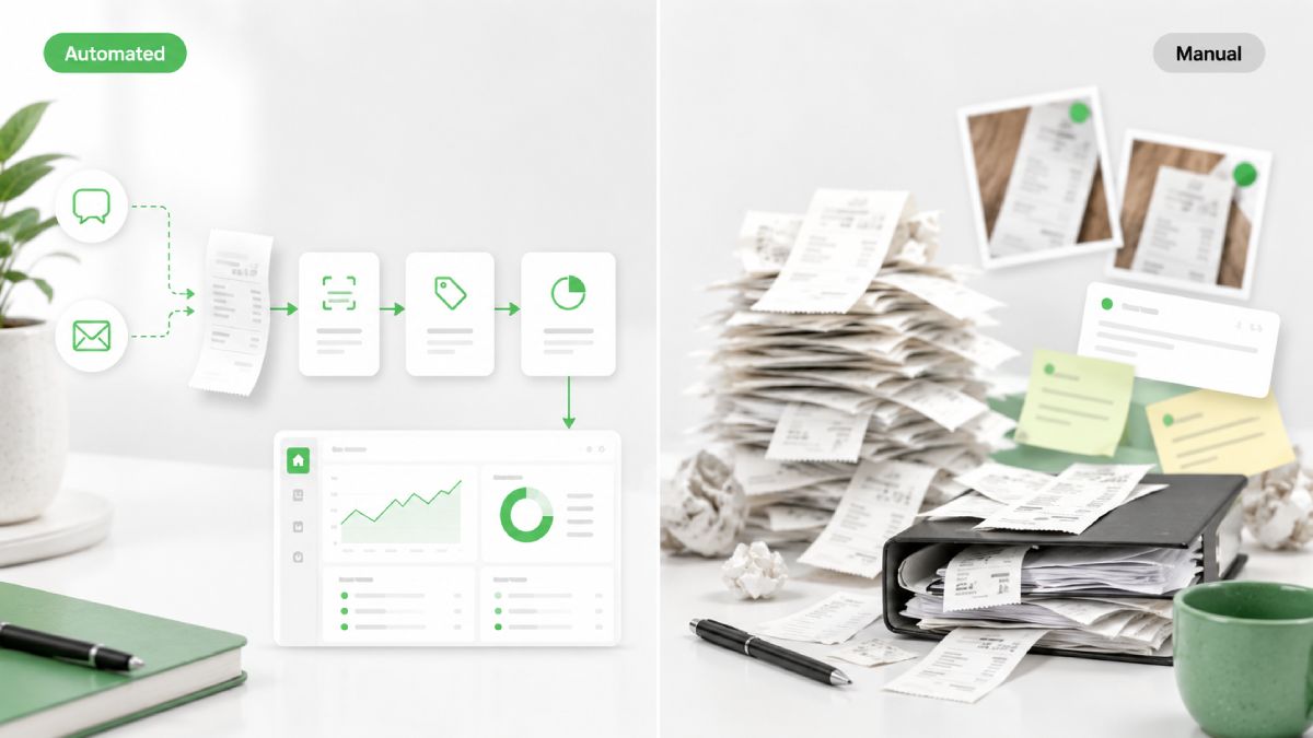 Manual receipt process compared with automated receipt capture